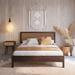 Millwood Pines Anspach Nipe Solid Wood Platform Bed w/ Headboard, Bohemian Bed Frame Wood in Brown | 40 H x 63 W x 82.2 D in | Wayfair