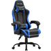 CG INTERNATIONAL TRADING Gaming Chair w/ Footrest, Adjustable Height, & Reclining, Pink Leather in Blue | 53.15 H x 26.38 W x 26.38 D in | Wayfair