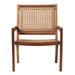 Joss & Main Barrie Coastal Solid Wood & Rattan Outdoor Accent Chair Wood in Brown | 30.13 H x 23 W x 29 D in | Wayfair