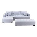 Gray Sectional - Hokku Designs Dianne 3-Seat L-Shape Sectional Sofa Couch Set w/Chaise Lounge Ottoman Coffee Table Bench Linen/ | Wayfair