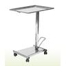 Carrello portastrumenti oleodinamico, vassoio asportabile, con angoli tagliati - cm 70x45x85/120h