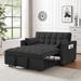 Modern Velvet Loveseat Futon Sofa Couch Pullout Bed, Small Love Seat Lounge Sofa ,3 in 1 Convertible Sleeper Sofa Bed