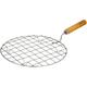 Stainless Steel Multi-Functional Wire Steaming Cooling and Baking Barbecue Rack Round Wire Roaster Rack/Papad Jali/Roti Grill Round Shape with Wooden Handle Pack of 2