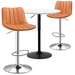 MoNiBloom 3 Piece Bar Table and Chair Set 31.5 Adjustable Round Cocktail Table and PU Leather Bar Stools for Kitchen Dinner