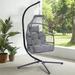 Style Folding Hanging Chair Rattan Swing Hammock with Cushion and Pillow It can carry 350 lb. Gray