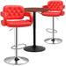 MoNiBloom 3 Piece Bar Table and Chair Set 23.5 Cocktail Tables and PU Leather Counter Height Barstools for Living Dining Room