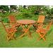 International Caravan Royal Tahiti Antigua Balau Wood 5 Piece Patio Dining Set