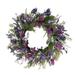 24" Puleo International Artificial Lavender Floral Spring Wreath - Green