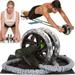 2PCS Double Wheels Ab Roller Pull Rope Women Mens Sport Waist Abdominal Slimming Fitness Equipment