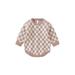 sdghg Girls Boys Romper Checkerboard Plaid Round Neck Long Sleeve Knitted Sweater Jumpsuits Fall Winter Bodysuits