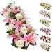 Yirtree Wedding Dining Table Flower Centerpiece:Arch Silk Rose Floral Arrangement Table Runner Road Lead Decorations Artificial Rose Floral Centerpiece