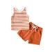 Toddler Boys Girls Sleeveless Clothing Children Kids Pajamas Boys Sleepwear Striped Tops Shorts Outfits Baby Clothing