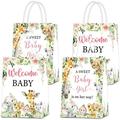 16 Packs Jungle Favor Bags Jungle Safari Party Favor Bags Animal Theme Candy Treat Bags Welcome Baby Girl a Sweet Baby Girl is on Her Way For Baby Shower Birthday Wedding Party Favor