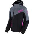 FXR Edge 2-in-1 Ladies Snowmobile Jacket, black-grey-pink, Size XL for Women