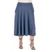 Elastic Waist Pleated Pocket Plus Size Midi Skirt