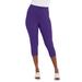 Plus Size Women's Everyday Capri Legging by Jessica London in Midnight Violet (Size 12)