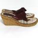 Burberry Shoes | Burberry Leather Espadrille Wedge Sandal | Color: Brown | Size: 7