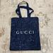 Gucci Bags | Gucci Reusable Canvas Tote Shopping Shoulder Bag Cotton | Color: Blue/Silver | Size: Os