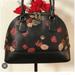 Coach Bags | Coach Cora Dome /Satchel *In Black & Floral Red/ Gold Leather Perfect For Fall | Color: Black/Red | Size: See Description