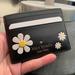 Kate Spade Accessories | Authentic Kate Spade Saffiano Leather Floral Appliqu Slim Card Case | Color: Black/Yellow | Size: 3.9" W X 3" H