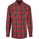 Langarmhemd URBAN CLASSICS "Herren Checked Roots Shirt" Gr. XL, US-Größen, rot (red, black) Herren Hemden Langarm