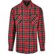 Langarmhemd URBAN CLASSICS "Urban Classics Herren Checked Roots Shirt" Gr. XL, US-Größen, rot (red, black) Herren Hemden Langarm