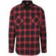Langarmshirt URBAN CLASSICS "Herren Checked Flanell Shirt 6" Gr. 3XL, schwarz (black, red) Herren Shirts Langarm