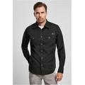 Langarmhemd BRANDIT "Brandit Herren Slim Worker Shirt" Gr. M, US-Größen, schwarz Herren Hemden Langarm