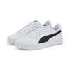 Sneaker PUMA "Carina 2.0 Sneakers Damen", Gr. 38, schwarz-weiß (weiß schwarz silber gray), Obermaterial: Textil, Synthetik, Kuhleder; Futter: Textil; Innensohle: Textil; Laufsohle: Gummi, Schuhe
