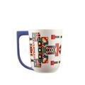Alessi Elena Salmistraro Holyhedrics ESA09 2 - Design Mug with Balanced Dimensions, in Porcelain Decorated with Hand Applied Decal and Drawn Handle, Capacity 40cl
