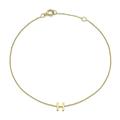 TJC 9ct Yellow Gold H Initial Bracelet for Women Size 7.25 Inches with Spring Ring Clasp Solid Plain Jewellery in Glossy Finish Metal Wt. 0.4 Grams