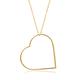 Miore white gold heart pendant on yellow gold chain necklace in 9 kt 375 gold, length 42 cm