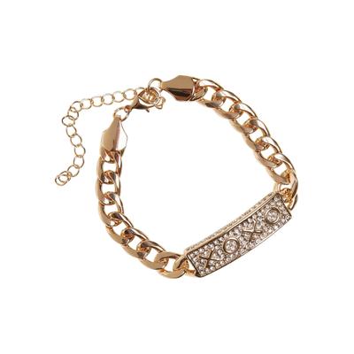 Bettelarmband URBAN CLASSICS "Urban Classics Unisex XOXO Bracelet" Gr. L, gold, Armbänder, Damen, L/XL, Eisen, Bettelarmband Image