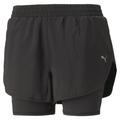 Laufshorts PUMA "Run Favourite 2-in-1 Damen" Gr. M, Normalgrößen, schwarz (black) Damen Hosen Sport Shorts