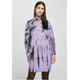 Jerseykleid URBAN CLASSICS "Damen Ladies Oversized Tie Dye Hoody Dress" Gr. S, US-Größen, lila (black, lavender) Damen Kleider Freizeitkleider