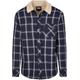 Langarmhemd URBAN CLASSICS "Herren Sherpa Lined Shirt Jacket" Gr. 3XL, US-Größen, blau (navy, whtie) Herren Hemden Langarm