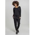 Jumpsuit URBAN CLASSICS "Damen Ladies Long Sleeve Terry Jumpsuit" Gr. M, US-Größen, schwarz (black) Damen Overalls