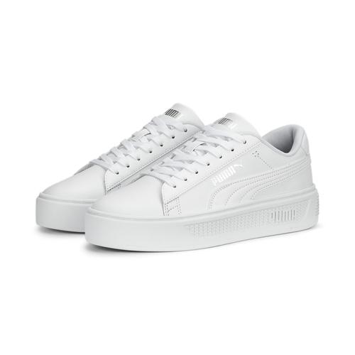 „Sneaker PUMA „“Smash Platform v3 Sneakers Damen““ Gr. 36, weiß (white silver metallic) Schuhe Sneaker“