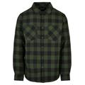 Langarmhemd URBAN CLASSICS "Herren Padded Check Flannel Shirt" Gr. XXL, US-Größen, schwarz (black, forest) Herren Hemden Langarm