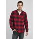 Langarmshirt URBAN CLASSICS "Herren Oversized Checked Grunge Shirt" Gr. L, schwarz (black, red) Herren Shirts Langarm