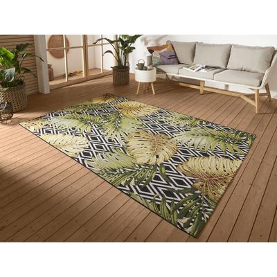 Outdoorteppich HANSE HOME "Diamonds and Leaves", bunt, B:200cm H:3mm L:285cm, Polyester, Polypropylen (PP), Teppiche, In-& Outdoor, Teppich, Wetterfest, Balkon, Garten, Wohnzimmer, Floral Image