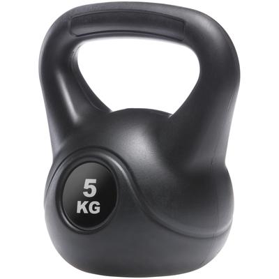 Kettlebell ENDURANCE "5 kg" Hanteln schwarz aus bodenschonendem Material