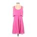 Jessica Howard Casual Dress - A-Line: Pink Solid Dresses - Women's Size 4