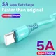 USB Type C Cable 5A Fast Charging Data Cord for Xiaomi POCO Intelligent Charger Cord with Led