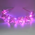 Bandeau de sauna papillon lumineux LED diadème en alliage bandeau en métal creux accessoires pour