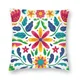 Juste de coussin brodée Kanomi taie d'oreiller carrée jeté en polyester fleurs mexicaines