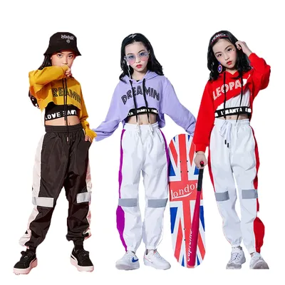 LOLANTA – ensemble de vêtements de danse Hip-hop pour enfants filles haut court à manches longues