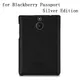 Étui en cuir véritable de luxe pour Blackberry Passport édition argentée coque arrière de