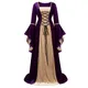 Robe Longue en Velours de Luxe pour Femme Costume Médiéval Victorien Cosplay Rétro Barrage