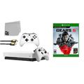 Microsoft Xbox One X 1TB Gaming Console White with 2 Controller Included with Gears 5 BOLT AXTION Bundle Used